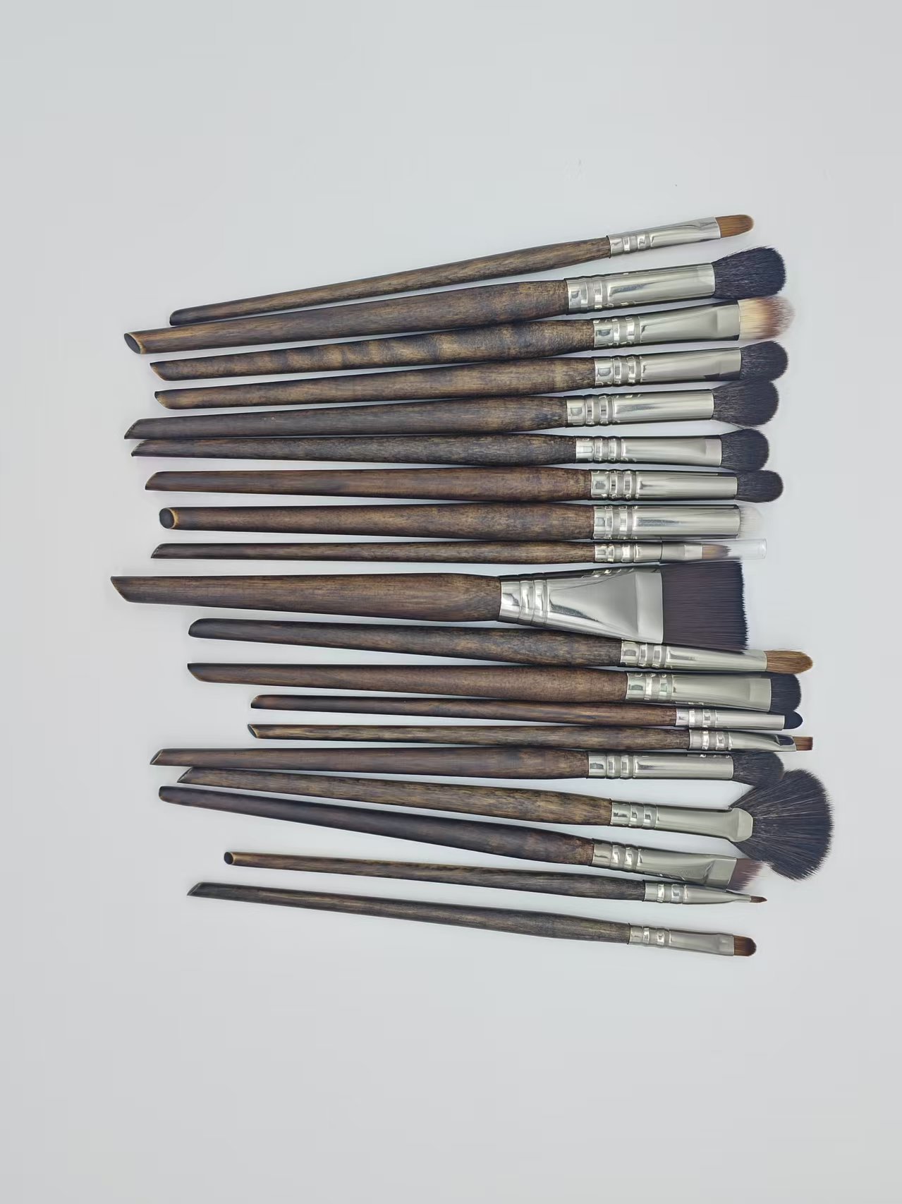 Professional Goat Hair Kabuki &amp; Flat Brush Set-25-Piece Makeup Brush Set for Face &amp; Concealer Use Cosmetic Foundation