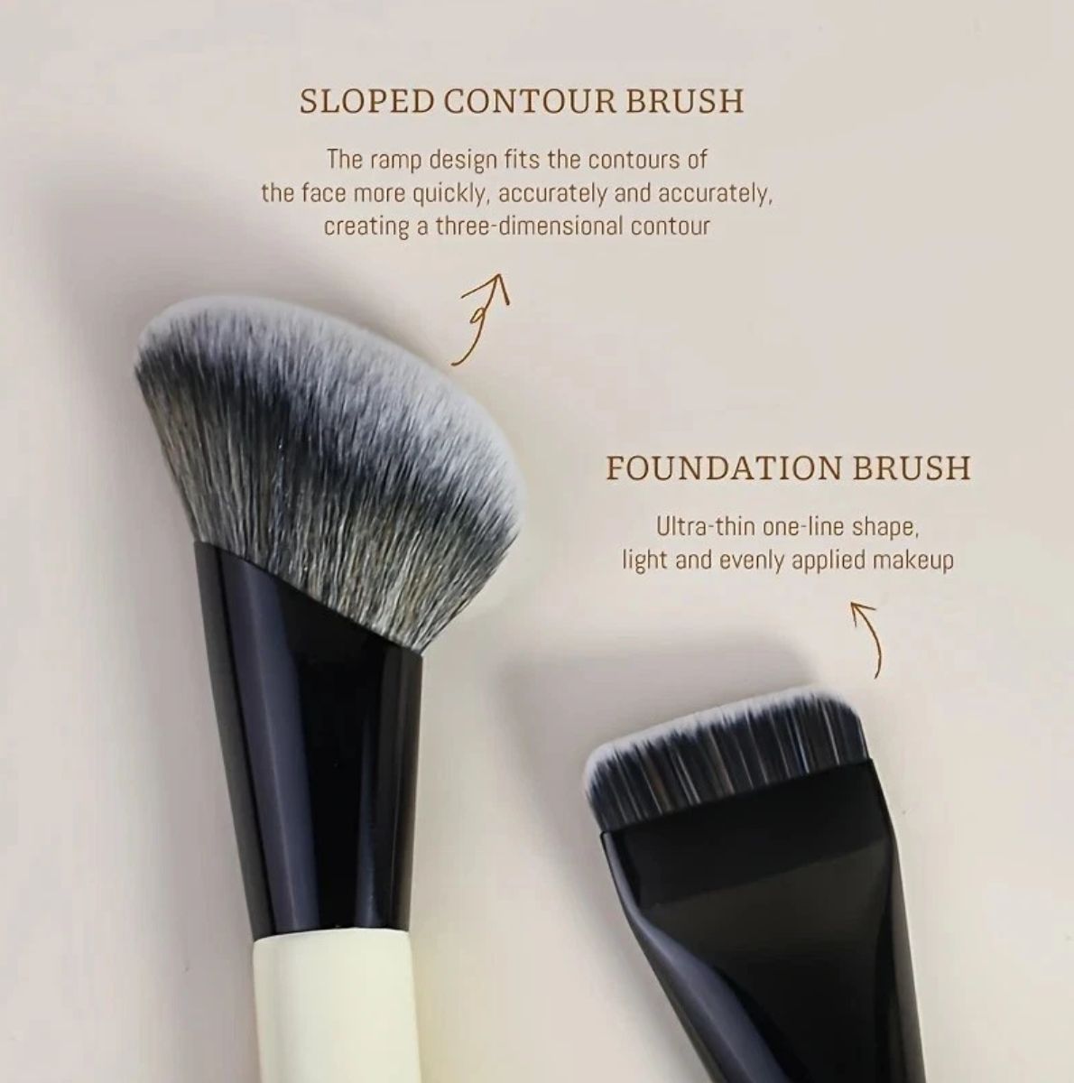 Private Label Multi-functional Luxury Dual Ended Makeup Brush Flat Top Foundation &amp; Contour Brush