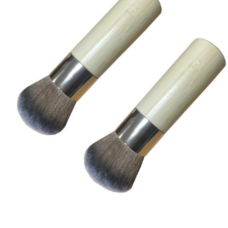 Natural Color Kabuki Short Handle Nylon Bamboo Portable Professional Makeup Brush Face Concealer Lip Gloss Lip Balm Use