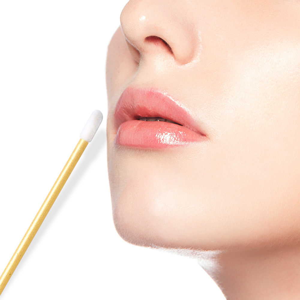 High Quality Custom Logo Flocked Makeup Lipstick Wands Lip Brush Disposable Lip Brush for Eyelash Extension