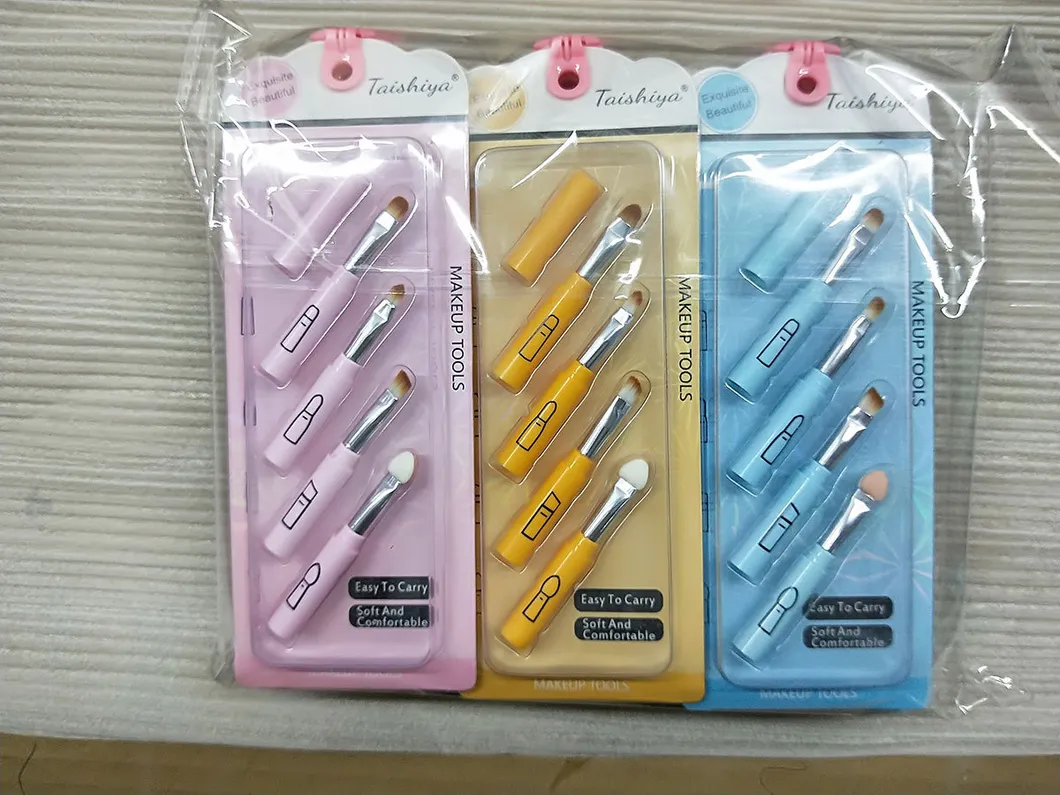 4 In1 Makeup Brush Multi Functional Detachable Lip Brush Sponge Eyeshadow Makeup Brush