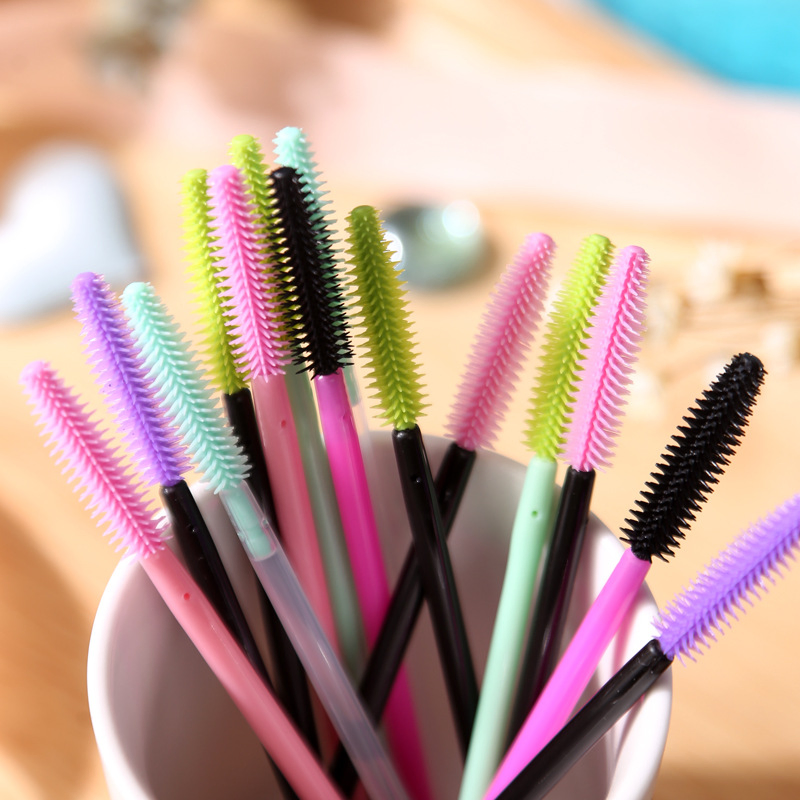 Disposable Color Silicone Eyelash Brush Portable Eyebrow Volume Makeup Brush