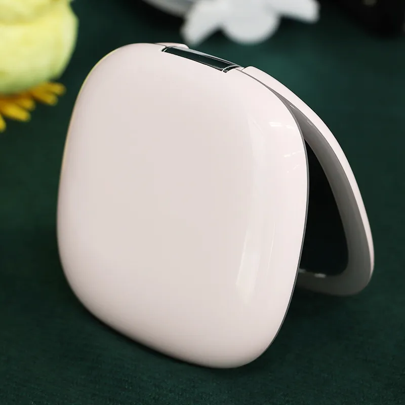 LED Compact Mirror Rechargeable 1X/10X Magnification Dimmable Travel Makeup Mirror Handbag Handheld Double Sided Mirror