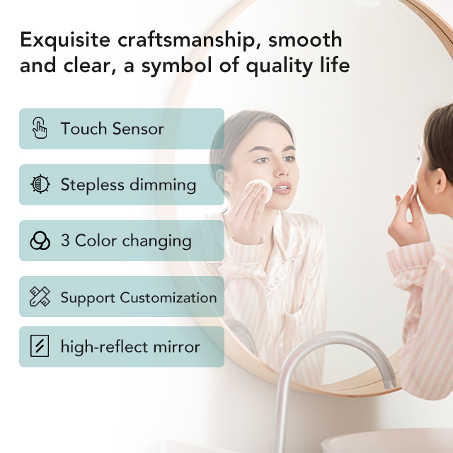 58x45mm With LED Light Mirror Cosmetic Tabletop Vanity Hollywood Makeup Mirror