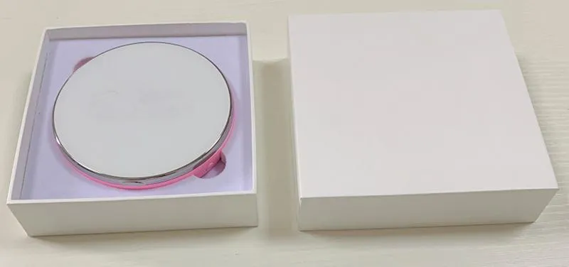 LED Compact Mirror Rechargeable 1X/10X Magnification Dimmable Travel Makeup Mirror Handbag Handheld Double Sided Mirror