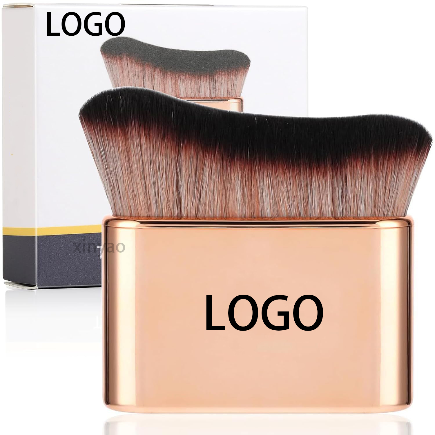 Custom Logo High Quality ABS Kabuki Foundation Self Tan Brush Body Hairbrush Multiuse Sunscreen Tanning Mousse Wet Dry Use