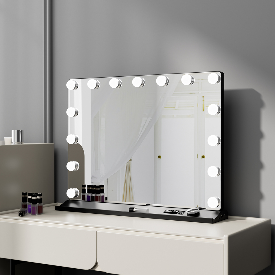 58x45mm With LED Light Mirror Cosmetic Tabletop Vanity Hollywood Makeup Mirror