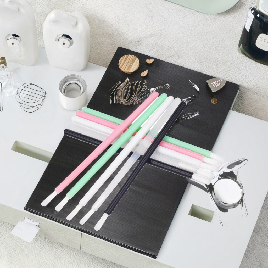 Disposable Nylon Lip Brush Lipstick Gloss Wands Clean Applicator Lip Eyeshadow Brushes Cosmetic Makeup Tools Lip Balm Handle