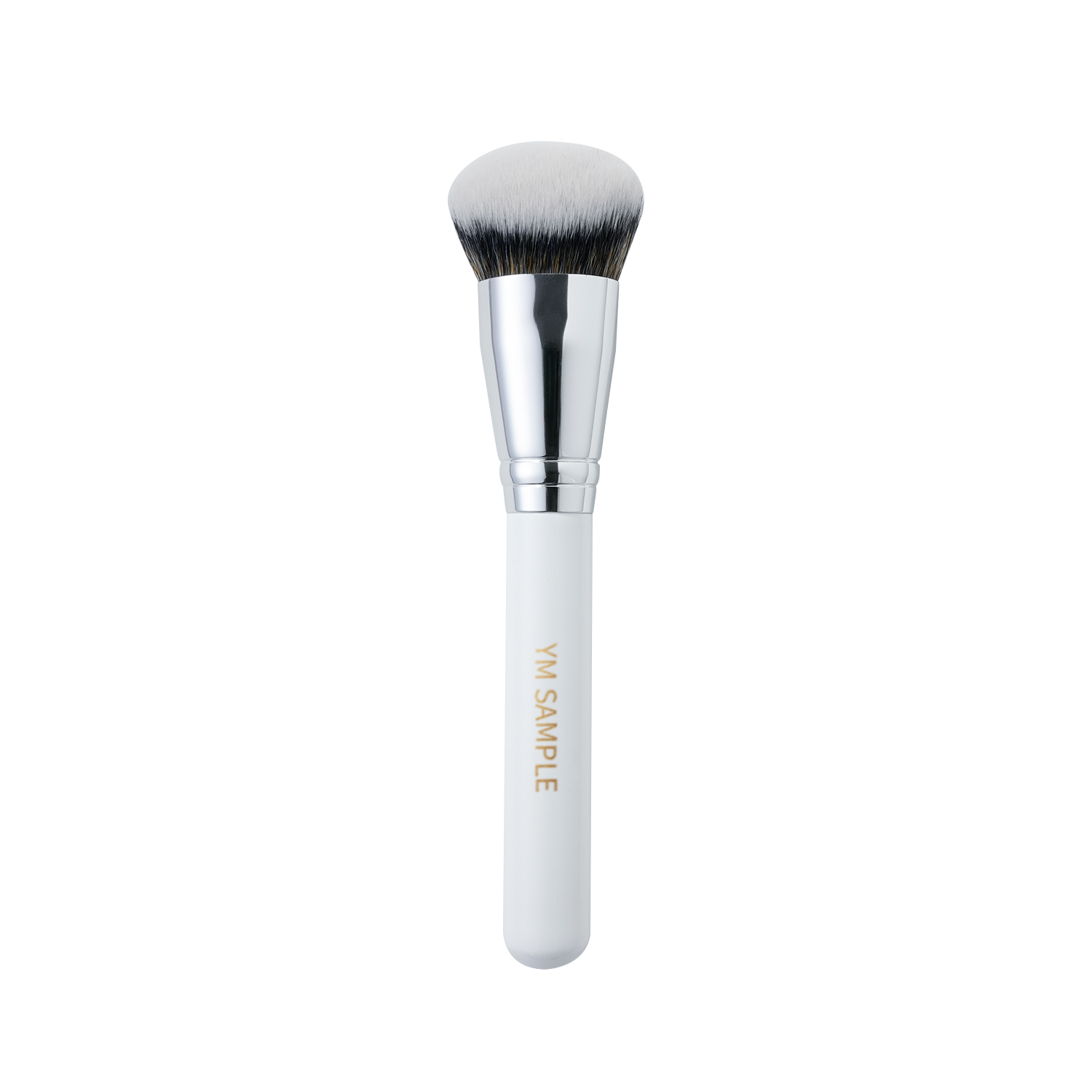 YM White Single Makeup Brush Private Label Custom Logo Dense Hair Angled Foundation Brush Concealer Brush for Liquid Makeup
