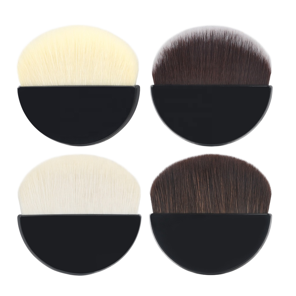 Custom Logo Premium Mini Travel Blush Palette Brush Semicircle Kabuki Kabuki for Face Makeup Single Premium Foundation Brush