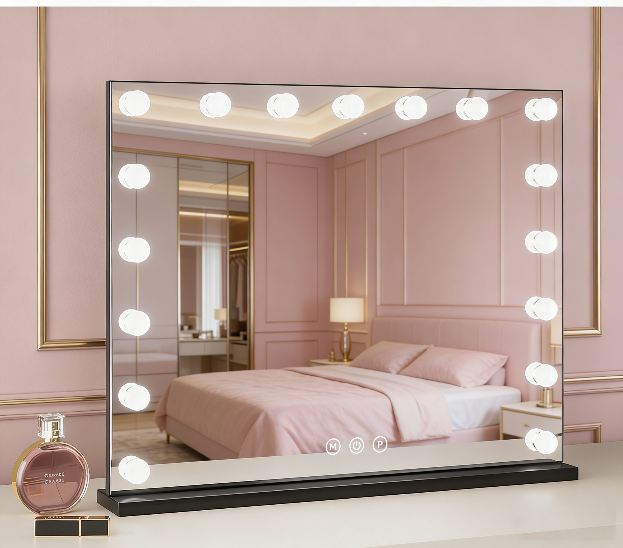 Hollywood Style Vanity Mirror with Lights Smart Dimmable LED Makeup Mirror for Bedroom
