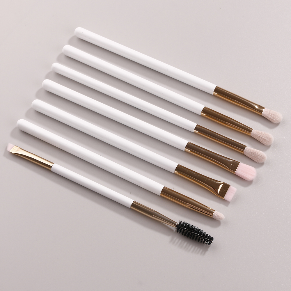 IPRESTA Beauty Brush Set for Face and Eye Concealer Eyeshadow White and Gold Powder Makeup Tool with Shaving Brush