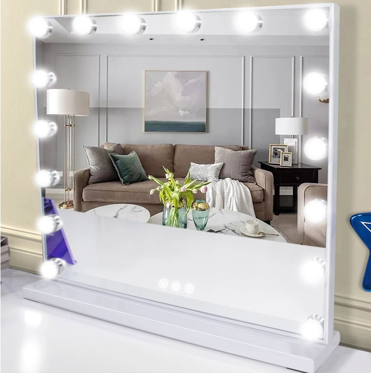 Hot Sale Modern Design Customized Frameless Hollywood Mirror Makeup Mirror with Light