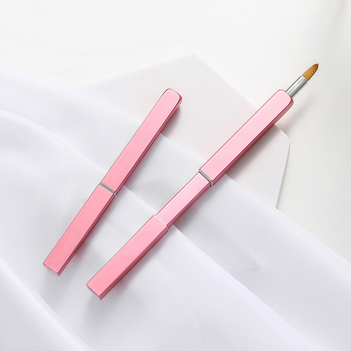 Top Quality Private Label Scrub pink Retractable Lip Liner Mini Lip Brush