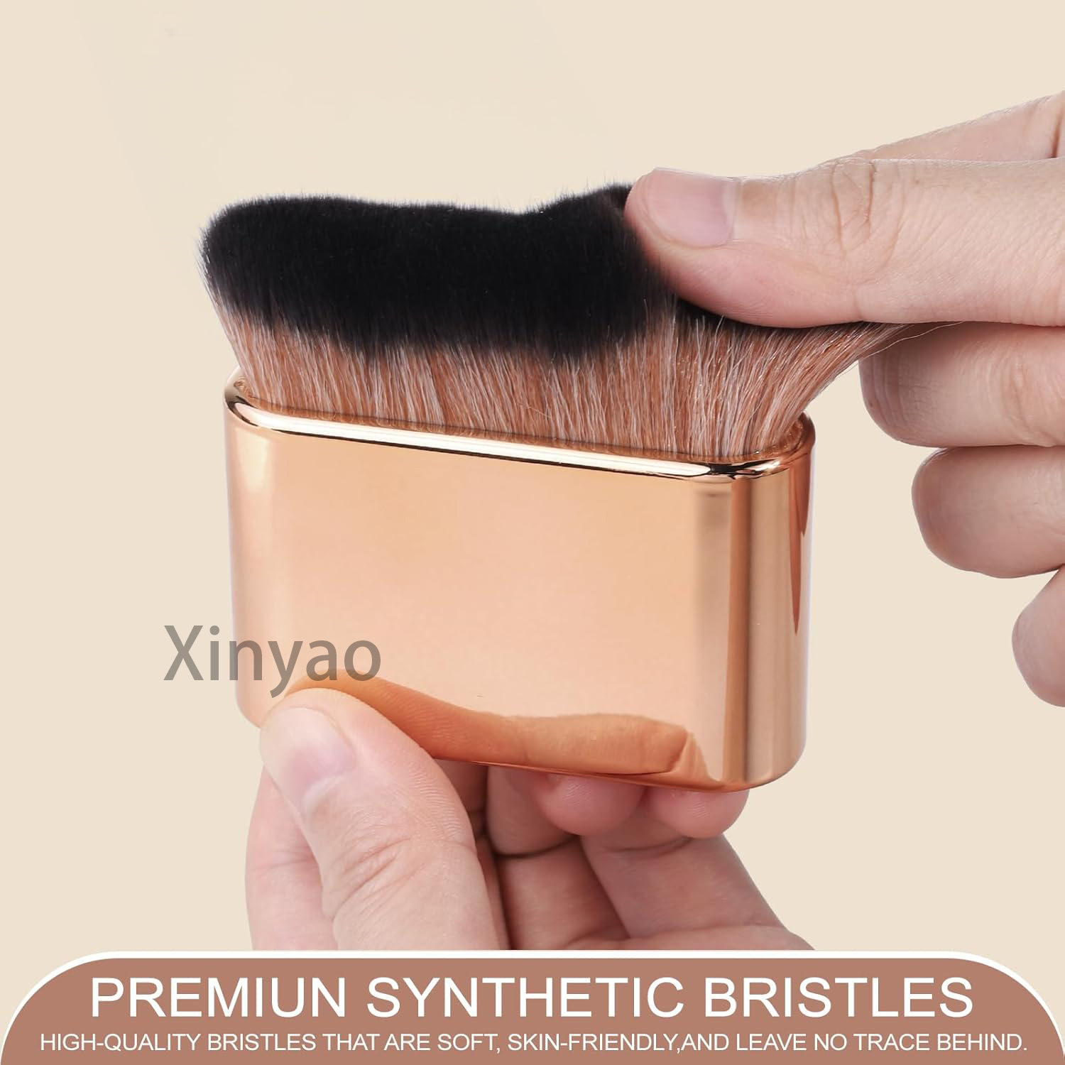 Custom Logo High Quality ABS Kabuki Foundation Self Tan Brush Body Hairbrush Multiuse Sunscreen Tanning Mousse Wet Dry Use