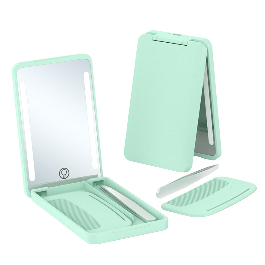 Multi Functional Makeup Mirror with LED Light Source Portable Travel Makeup Box LED Mirror