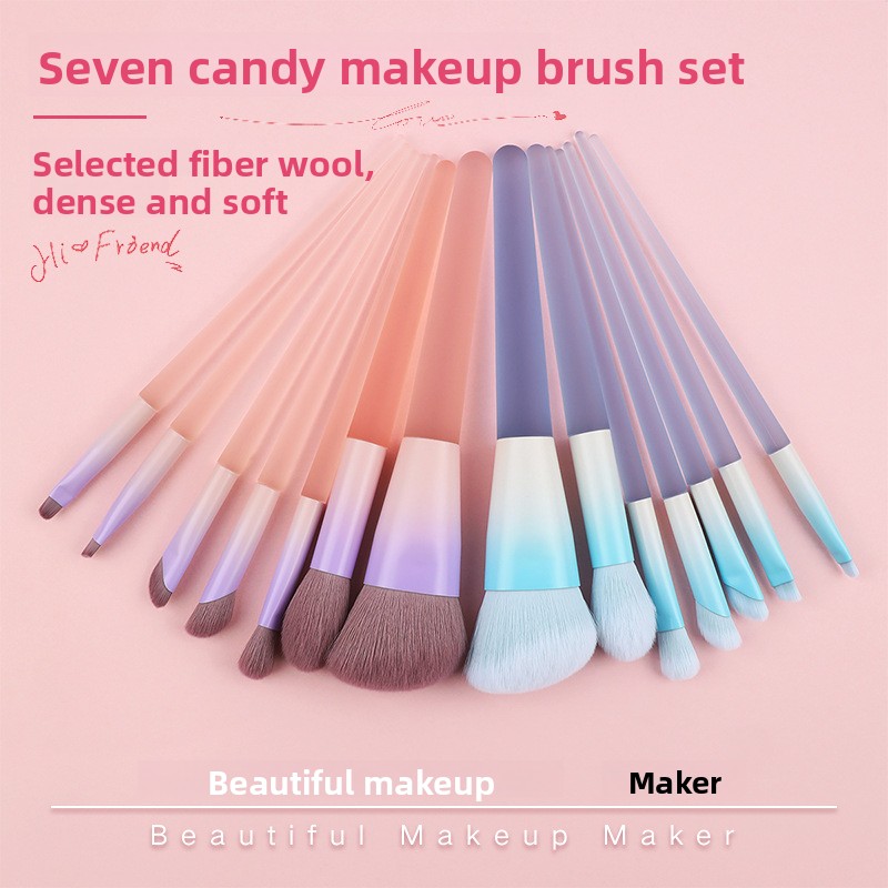 Professional Crystal Handle 7-Piece Makeup Brush Set Synthetic Hair Eye Shadow Applicator Blush Blending Makeup Brush Tools