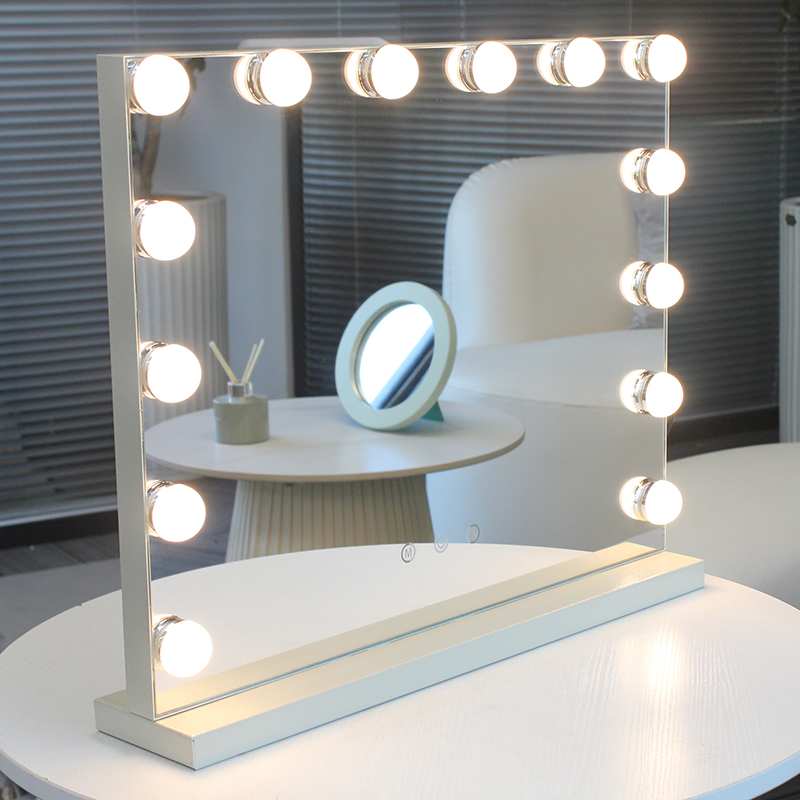 20''x17'' Hollywood Lighted Makeup Mirror with 14 Dimmable LED Bulbs for Dressing Room Bedroom
