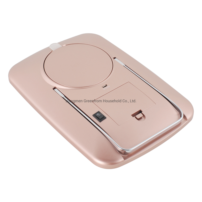 Portable Rose Gold LED Lighted Travel Desktop Make up Mirror