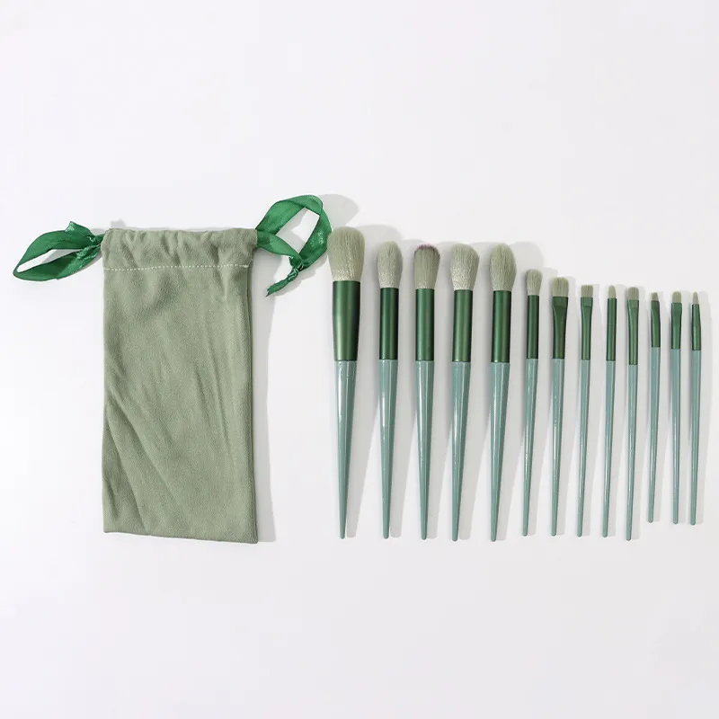 Super Soft 13 Four Seasons Green Loose Powder Blush Brush Concealer Foundation Eye Shadow Brush