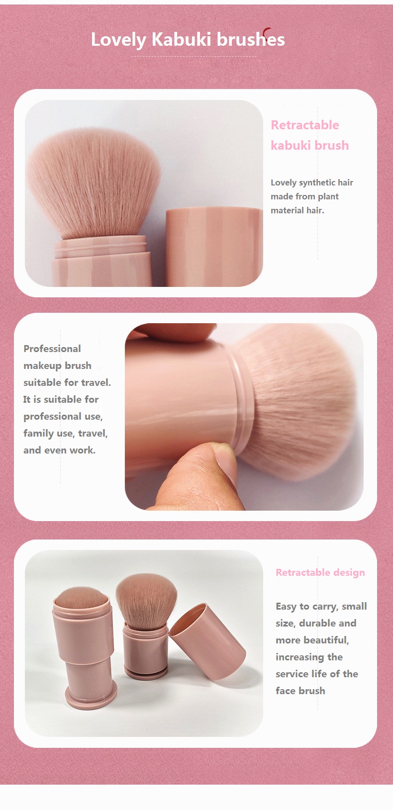 Pink Kabuki Brush detail 3