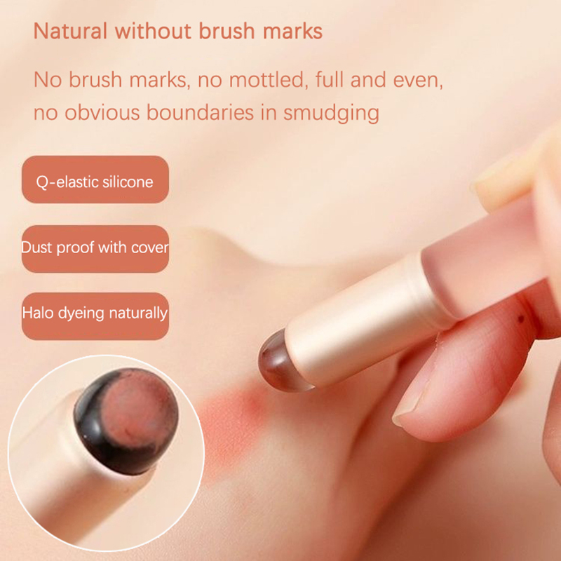 Silicone Lip Brush Mini Round Head Concealer Lip Smudge Brush Portable with Cover Professional Makeup Brush