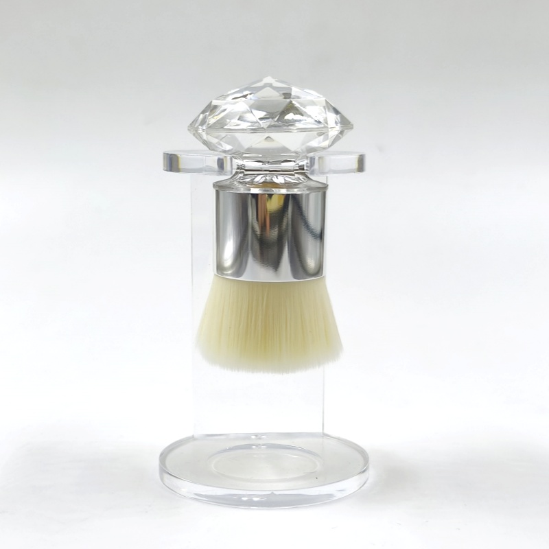 Premium Synthetic Hair Single Crystal Kabuki Makeup Brush for Face Loose Powder Blush Application
