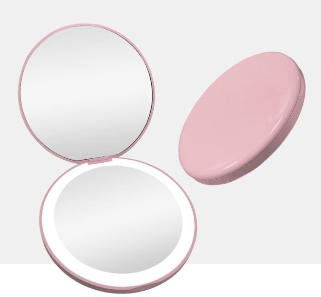 Portable Travel Mini Round Pocket LED Lighting Cosmetic Makeup Mirror