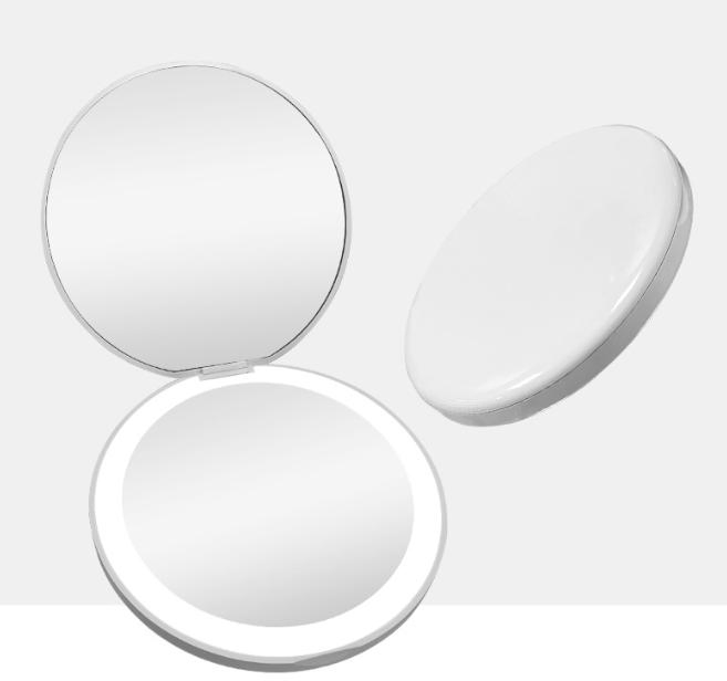 Portable Travel Mini Round Pocket LED Lighting Cosmetic Makeup Mirror