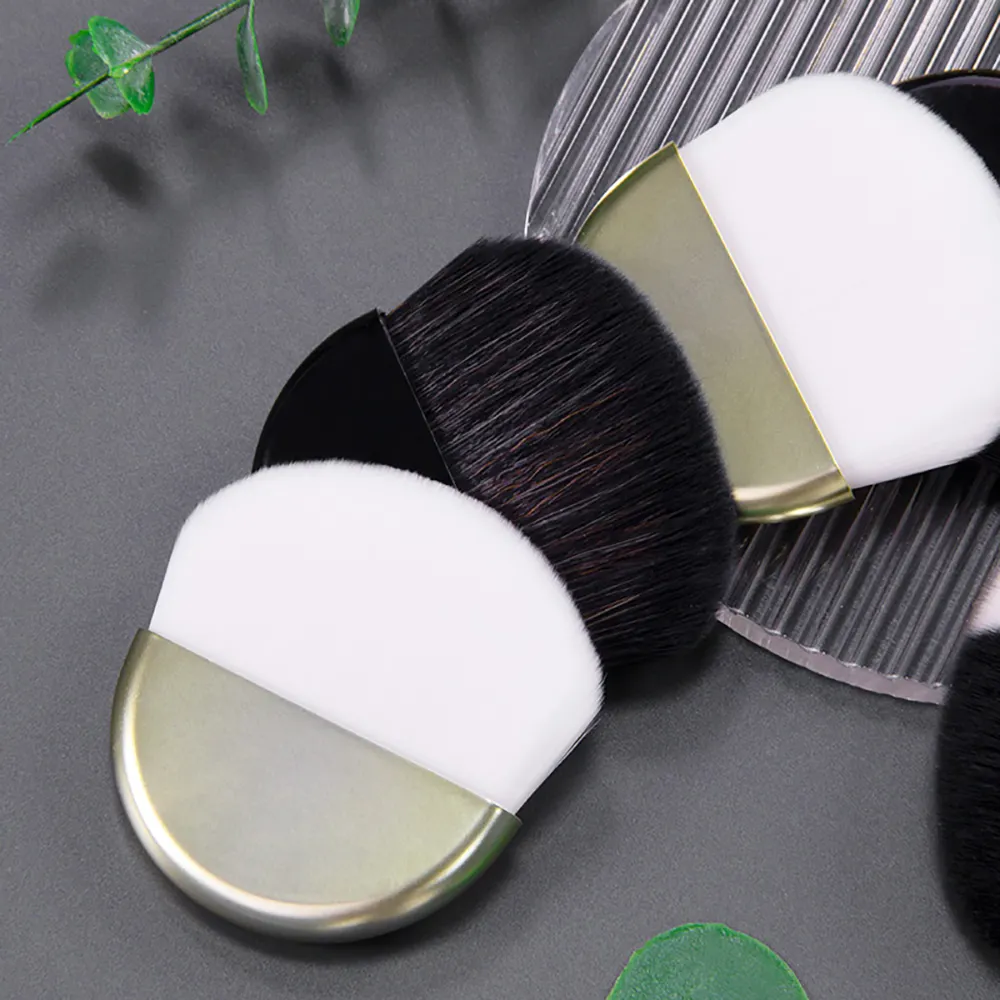 Custom Logo Premium Mini Travel Blush Palette Brush Semicircle Kabuki Kabuki for Face Makeup Single Premium Foundation Brush