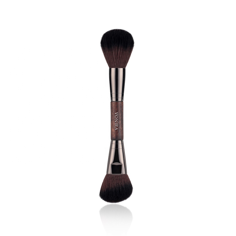 Vonira Beauty Manufacturer Wholesale Double Ended Cheekbone Sculpting Powder Blush Brush With Custom Logo Private Label Service