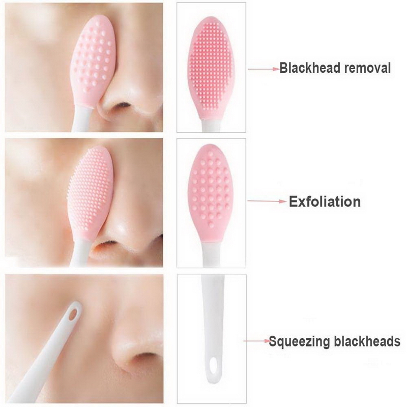 Double Sided Silicone Exfoliating Soft Lip Brush Applicator Wand Tool for Plump Smoother Fuller Lip Appearance