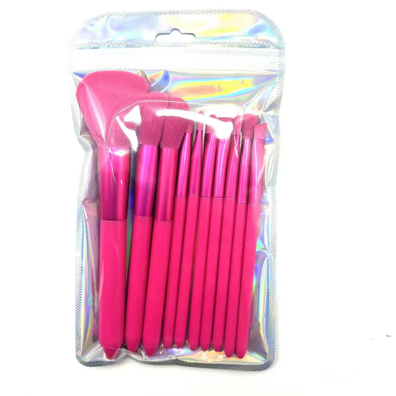 Beautichen 10PCS Rose Red Matte Makeup Brushes - Face Eye Brush Set Powder Blush Highlighter Cosmetic Tools OEM