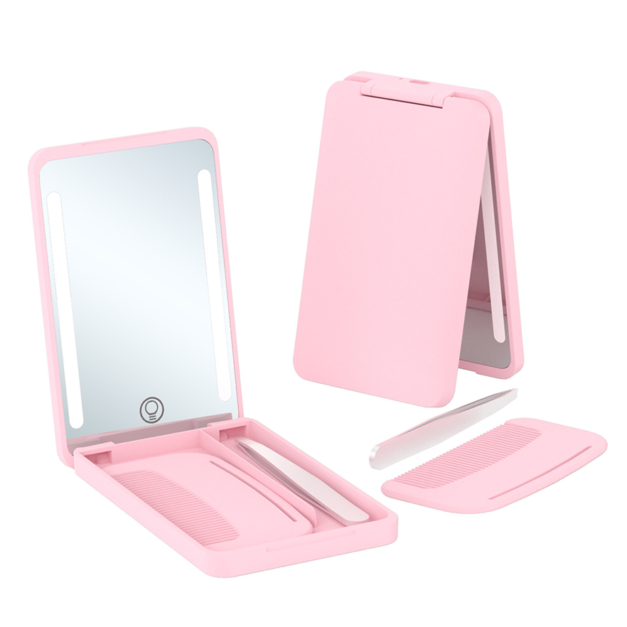 Multi Functional Makeup Mirror with LED Light Source Portable Travel Makeup Box LED Mirror