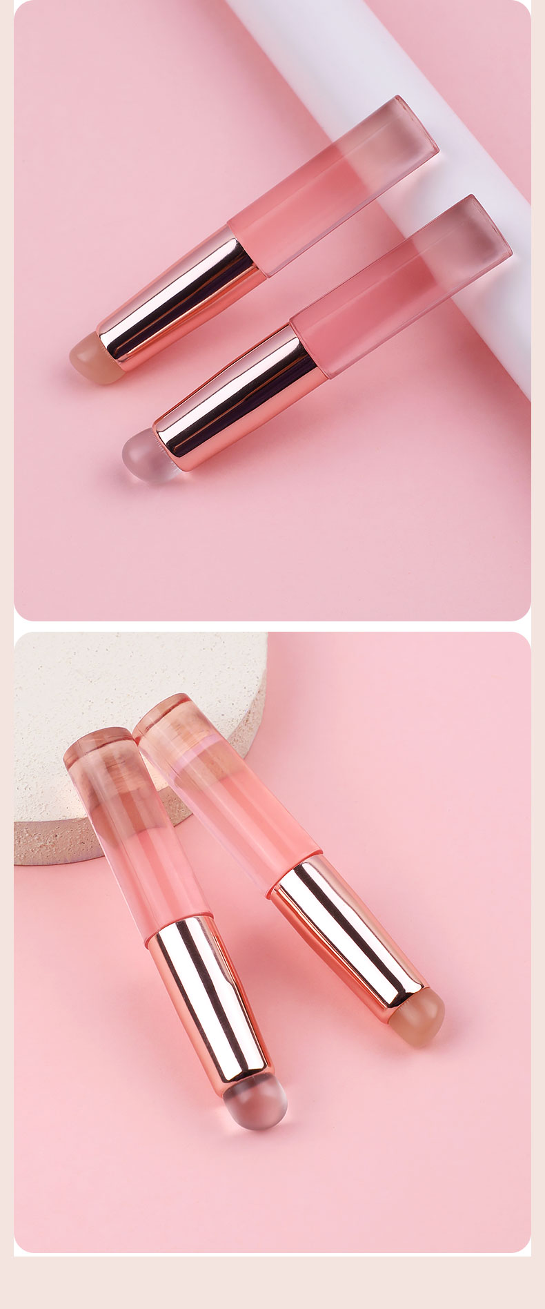 Silicone Head Lip Brush Applicator with Dust Cover
