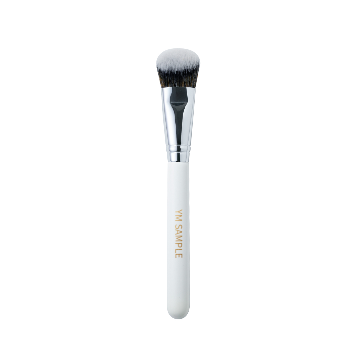 YM White Single Makeup Brush Private Label Custom Logo Dense Hair Angled Foundation Brush Concealer Brush for Liquid Makeup