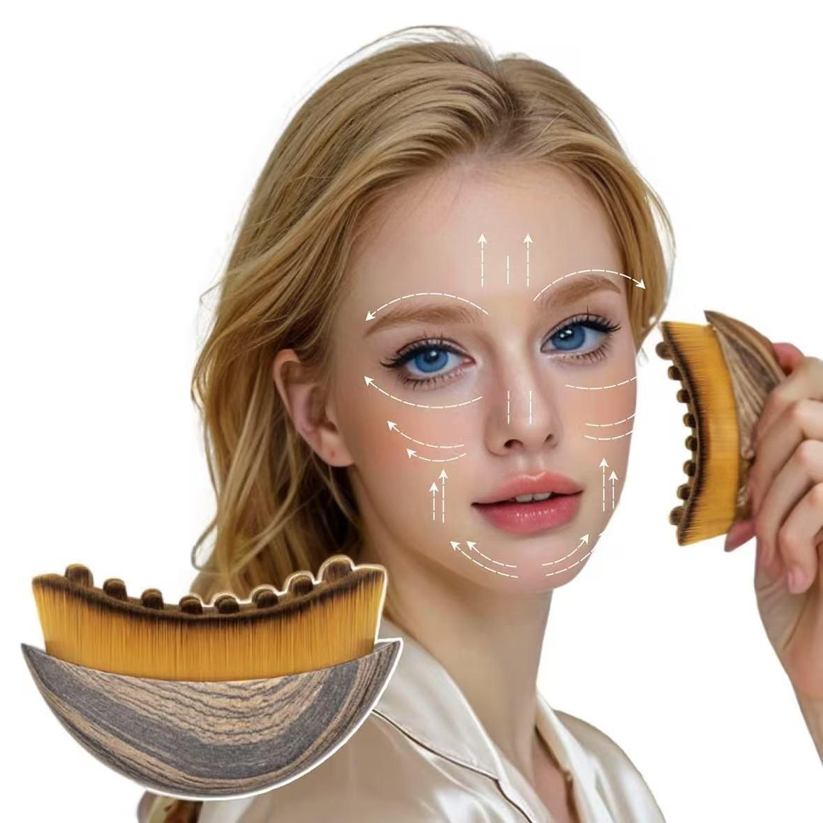 Custom Logo Contour Face Brush Lymphatic Drainage Massager For Chin And Jawline Sculpting Dry Brushing Skin Care Tool