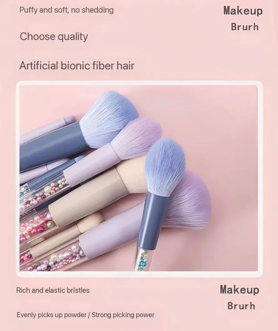 Wholesale 5PCS Pearl Make up Brushes Foundation Powder Highlight Eyebrow Brush Cosmetic Tool Beauty Makeup Brush Set