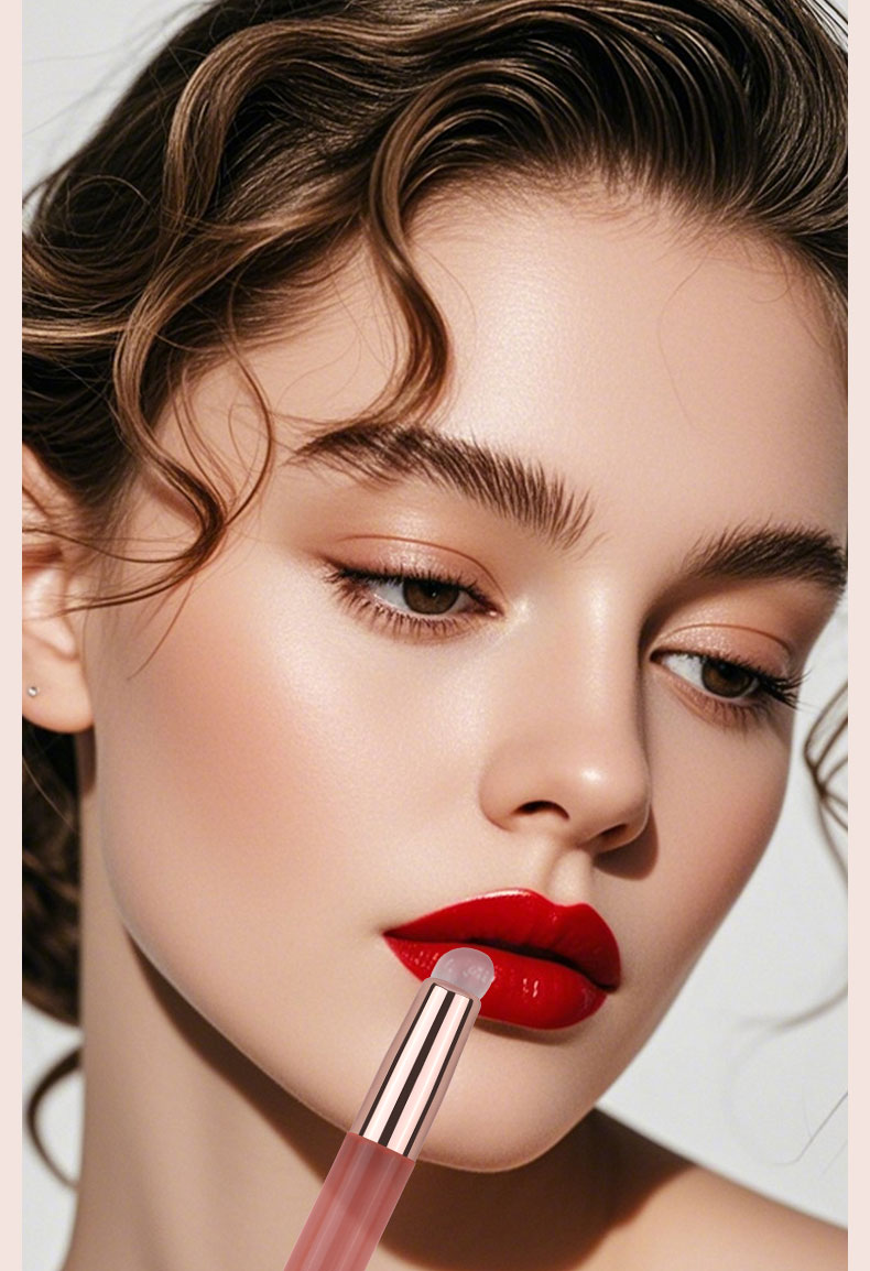 Silicone Head Lip Brush Applicator with Dust Cover
