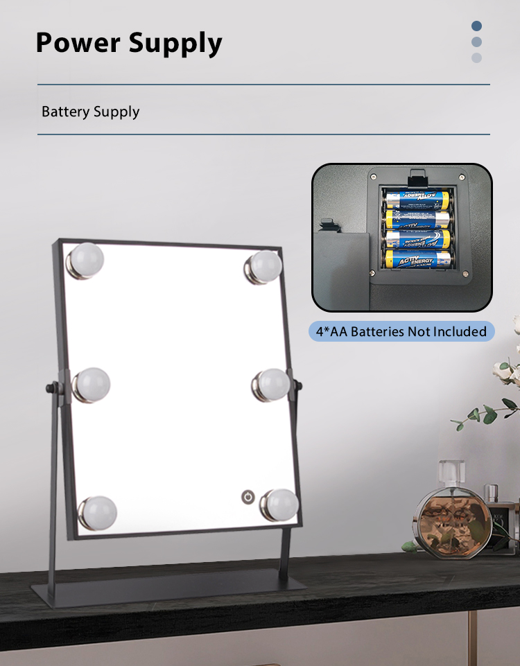 Wholesale LED Hollywood Desktop Vanity Mirror with Dimmable Bulbs Illuminated Makeup Mirror for Women Home Studio OEM