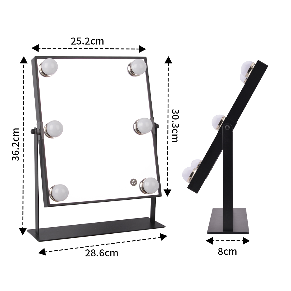 Wholesale LED Hollywood Desktop Vanity Mirror with Dimmable Bulbs Illuminated Makeup Mirror for Women Home Studio OEM