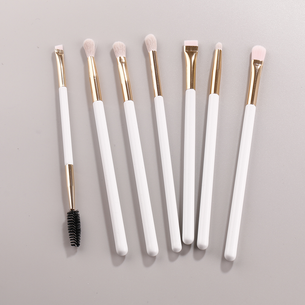 IPRESTA Beauty Brush Set for Face and Eye Concealer Eyeshadow White and Gold Powder Makeup Tool with Shaving Brush