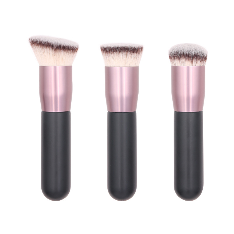 Best Seller Single Black Foundation Makeup Brush Flat Top Kabuki BB Cream Vegan Brush for Face