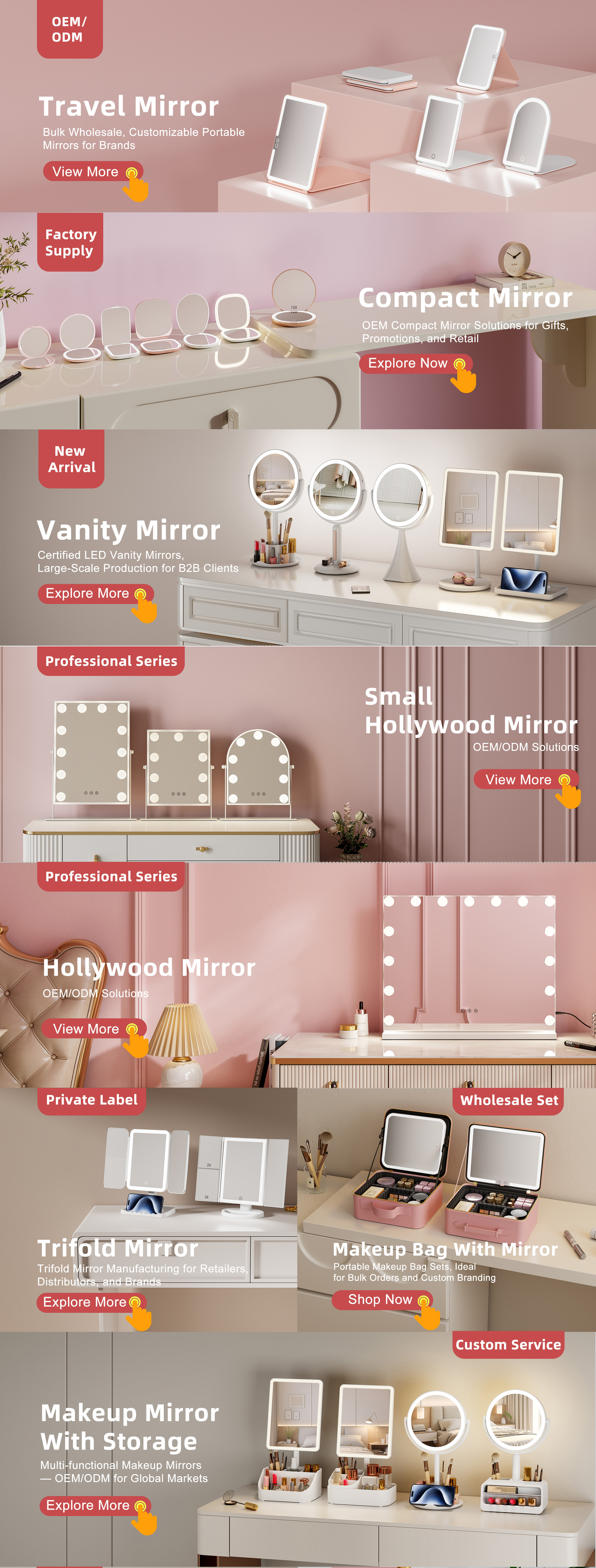 Makeup Mirrors Categories