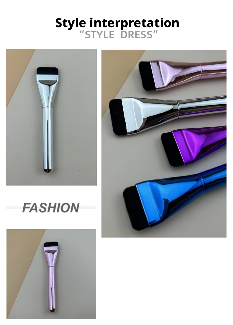 Ultra-Thin Seamless Flat Face Foundation Brush with Plastic Handle Non-Absorbing Concealer and Mask Brush Wholesale Makeup Brush