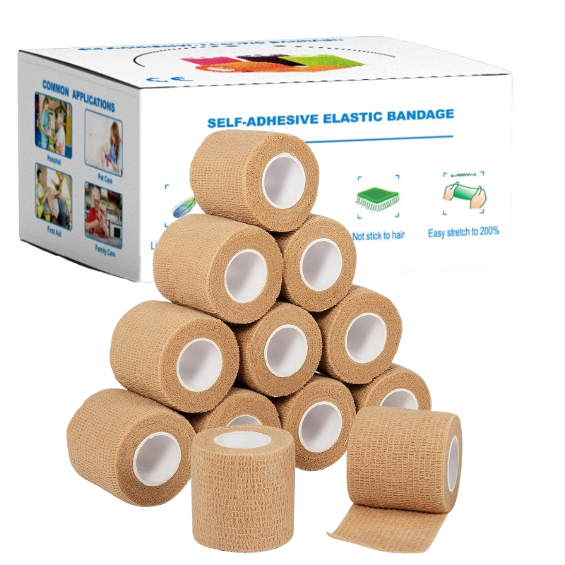 Hypoallergenic Latex-Free Elastic Non-Woven Medical Cohesive Bandage for Compression Therapy