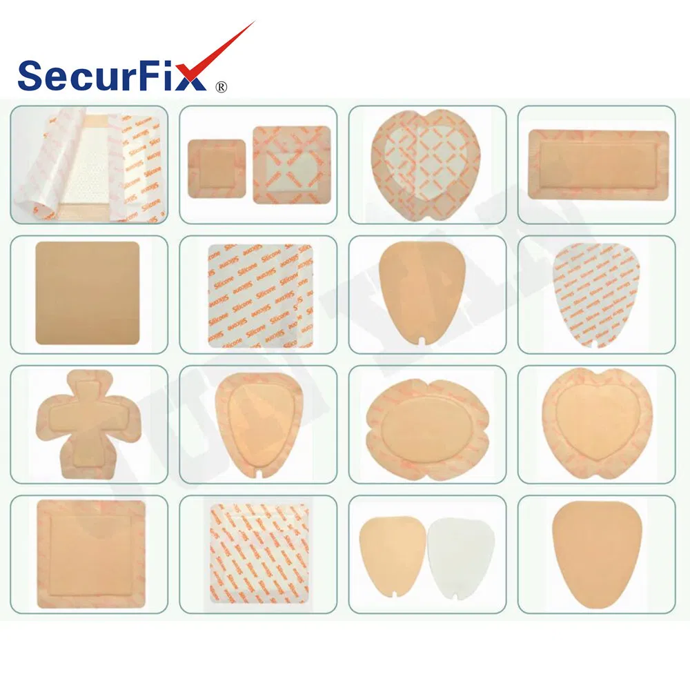 Securfix Silicone Heel Foam Dressing with Gentle Border Waterproof Breathable 5"*8" Wound Bandages