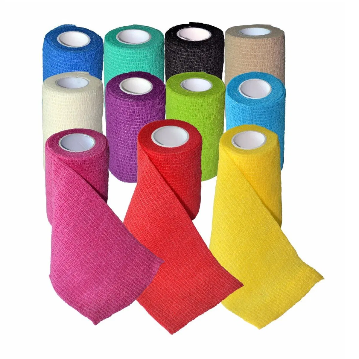 Free Sample Pet Wrap Printed Flexible Fabric Elastic Vet Wrap Hoof Cohesive Tape Veterinary Horse Leg Bandage