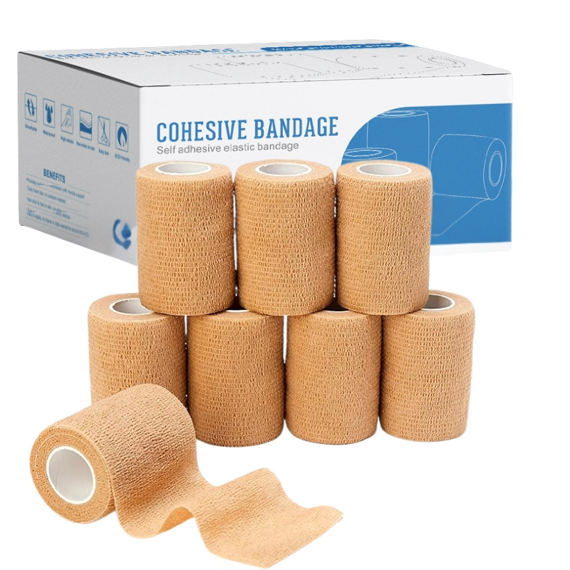 Medical Elastic Non-Woven Cohesive Bandage Flexible Self-Adherent Wrap Breathable Vet Wrap Bandage for Sports and Veterinary Use
