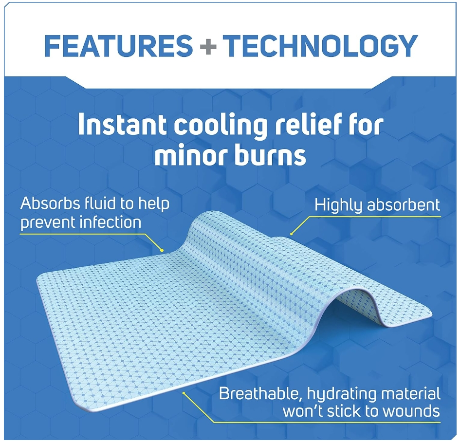 Burn Relief Dressings for First Aid Kits with Antimicrobial Gel for Fast Healing and Comfort